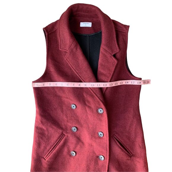 UNTUCKit Vera Double Breasted Wool Blend Vest in Burgundy Red Size S - Picture 10 of 10